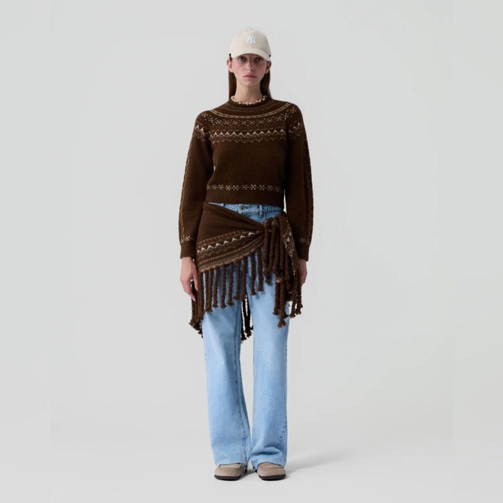 Guest In Residence Cloud Chalet Crew Sweater in Chestnut Combo